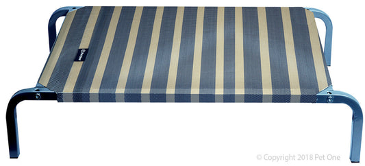Pet One - Leisure Raised Dog Bed / Stripes 75X47X15Cm - The Chook Barn