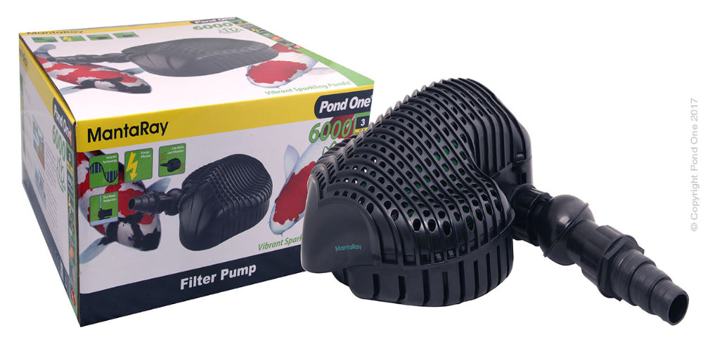 Pond One Mantaray 6000 Filter Pump 6400Lh 3.3Mh H 10M Cable - The Chook Barn