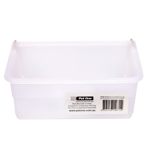 Poultry Feed Trough Rectangular M 17.3 X 10.7 X 6Cm - The Chook Barn