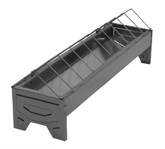 Poultry Trough Feeder 50cm galvanised - The Chook Barn