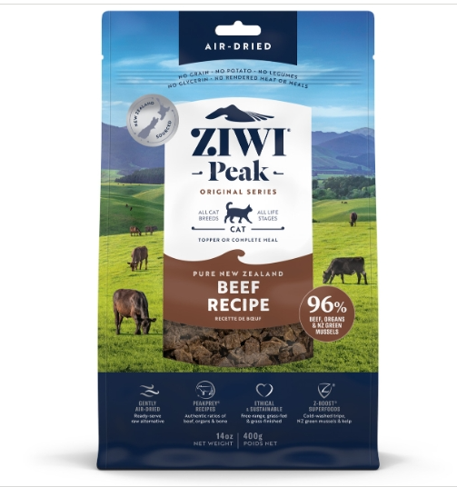 Ziwi Peak Steam and Dried Cat Beef 400g - The Chook Barn