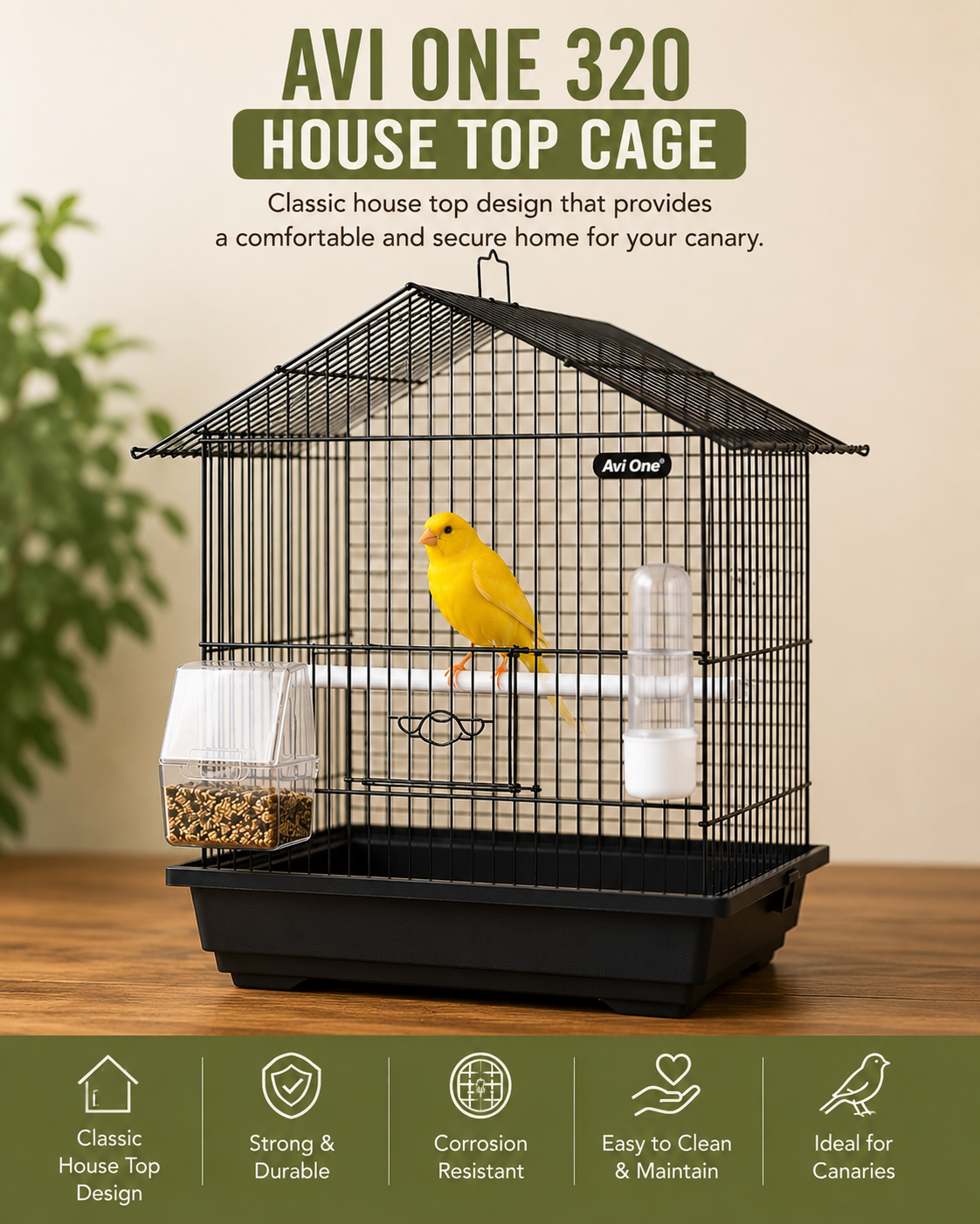 Complete Canary Starter Kit with Male Singing Canary and Cage